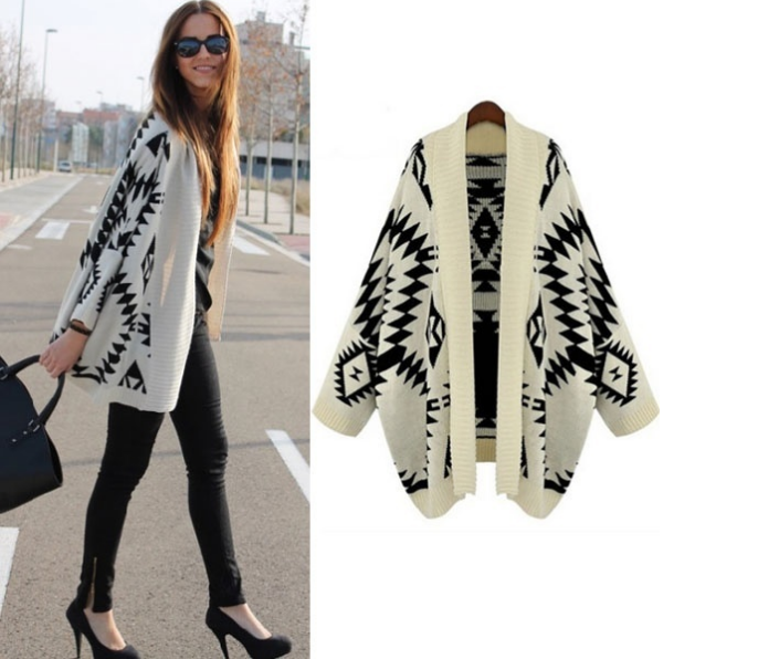 geometric cardigan