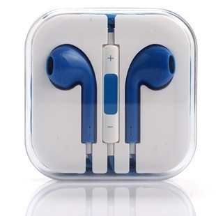 Blue Headset Headphones Earphones Volume Remote+mic For Apple Iphone 4 Iphone 4s Iphone 5 Iphone 5s Iphone 5c Ipod Touch Ipod Nano Ipod Shuffle