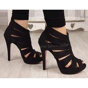 black colour high heels